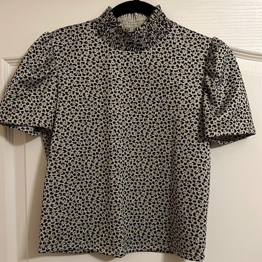 Zara Cream top with animal print